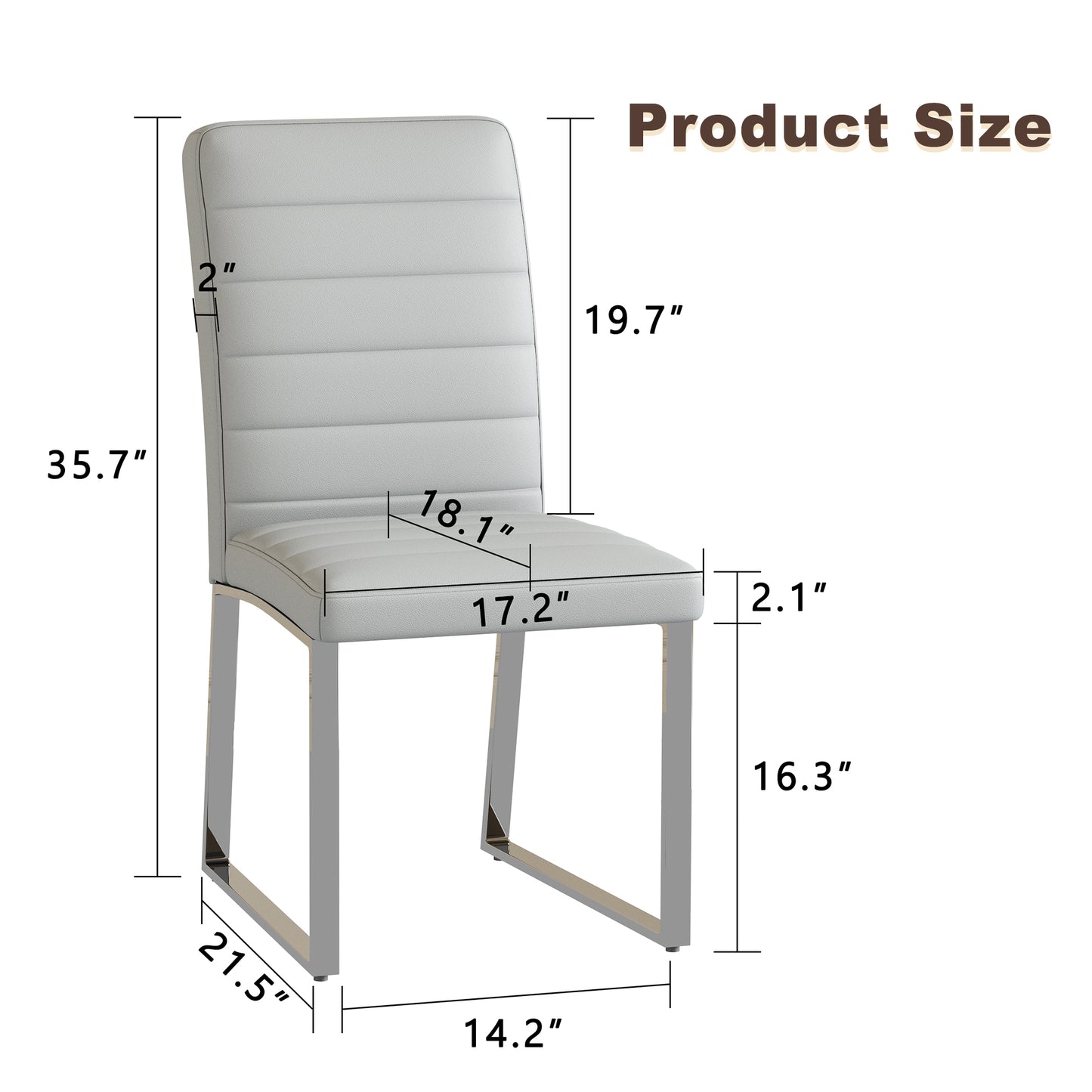 2-Pack - Premium PU Office Dining Chairs With High-density Foam, Sturdy Iron Legs  Electroplate Spray Paint , Multiple Colors. Easy Assembly