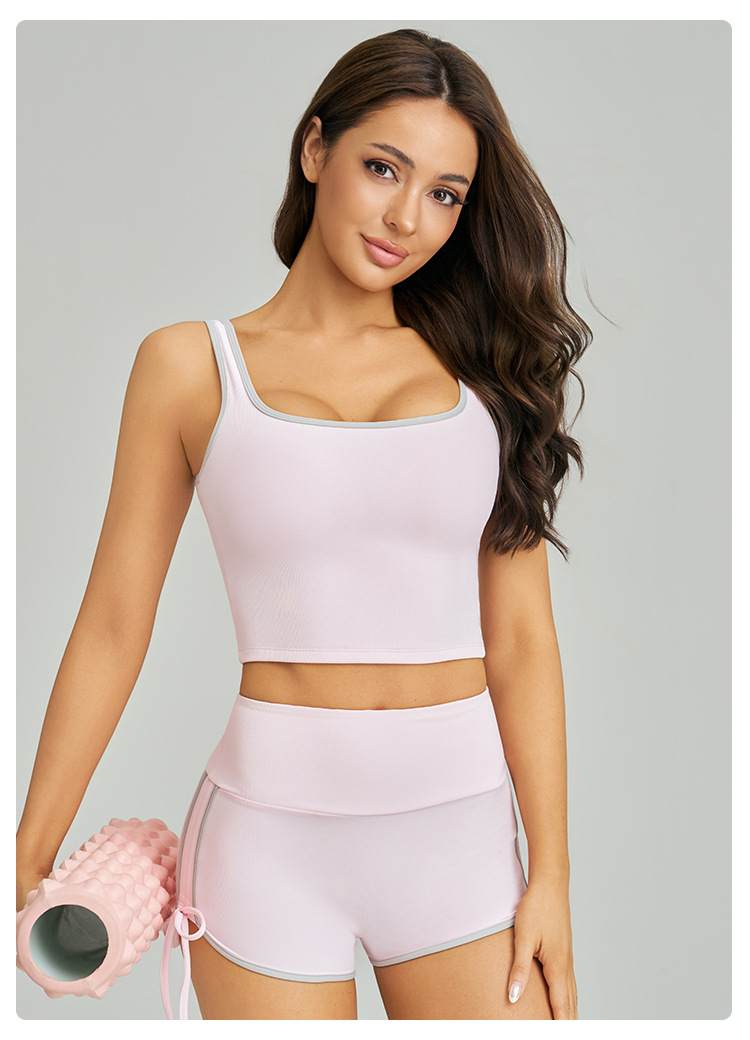 High-end Textured Ribbed Tight Activewear Set With Cool-touch Dopamine Styling For Yoga, Running And Fitness Workouts
