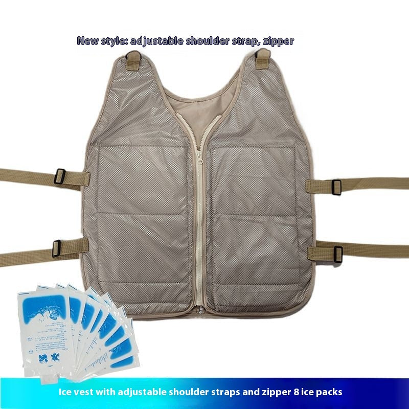 Summer Cooling Vest Outdoor Heatstroke Prevention Ice Pack Refrigeration