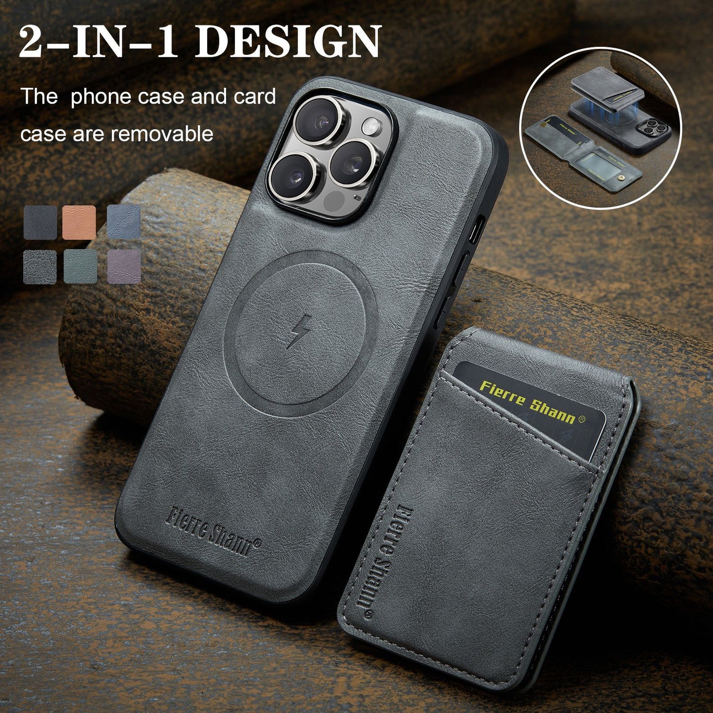 Magnetic Card Holder 2-in-1 MagSafe Wireless Charging Phone Case
