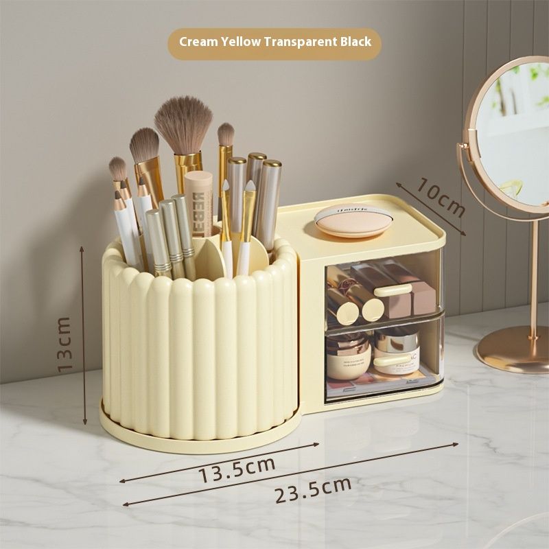 Desktop Rotating Pen Holder Skin Care Cosmetics Storage Box