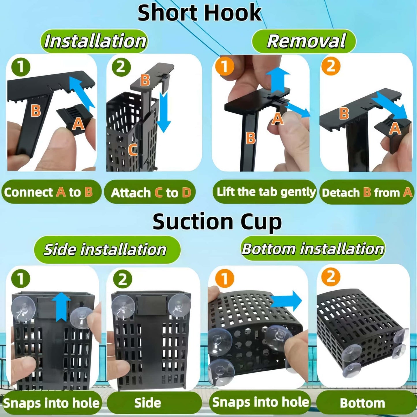 2 Pack Upgraded Aquarium Plant Holder, Adjustable Width And Height Hook Fish Tank Plant Holder With Suction Cup For Aquascape Decor