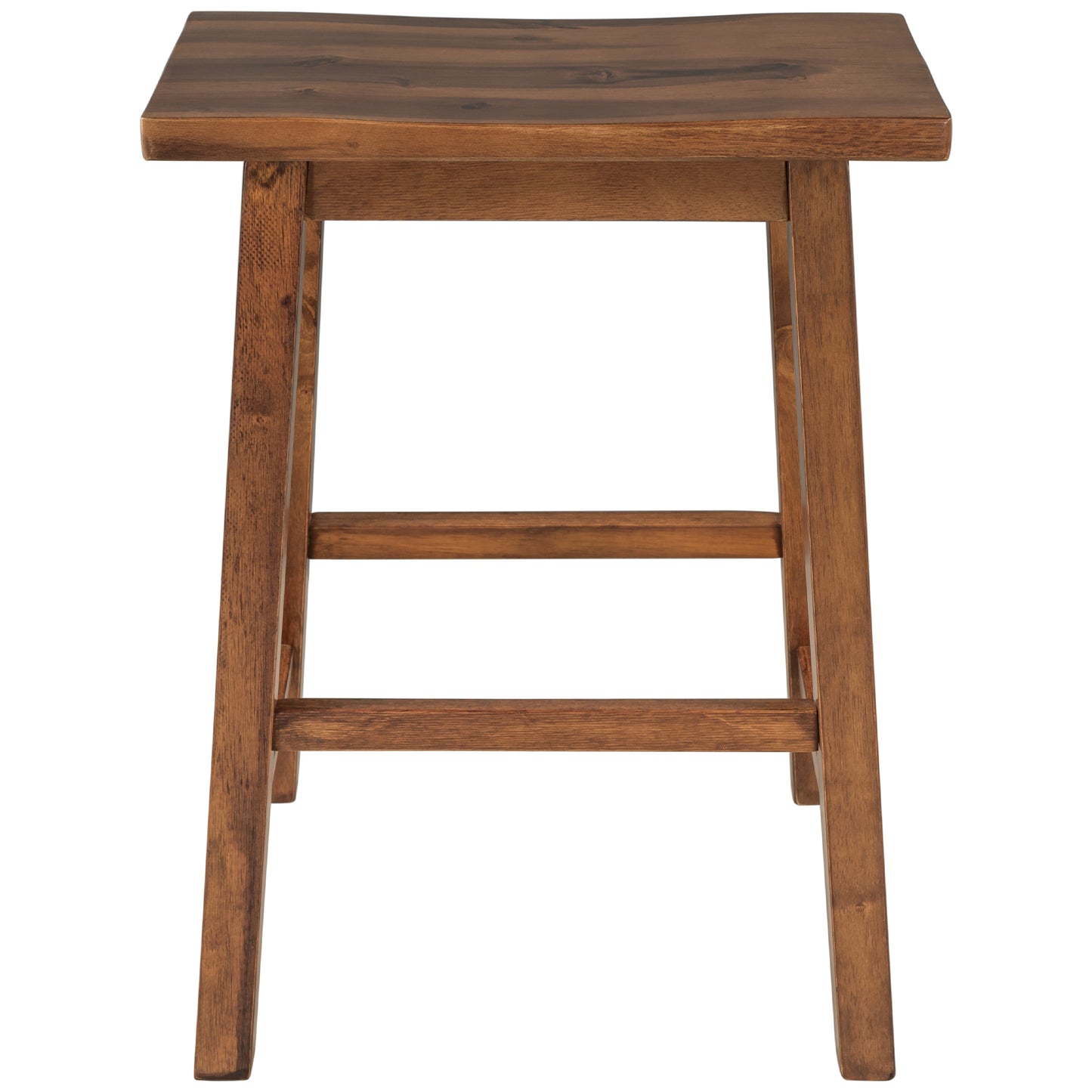 TOPMAx Farmhouse Rustic 2- Piece Counter Height Wood Kitchen Dining Stools For Small Places  Walnut
