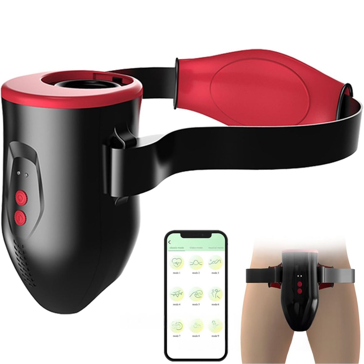 Waist-strap Stretchable Vibrating For Men Hands-free Massage Cup