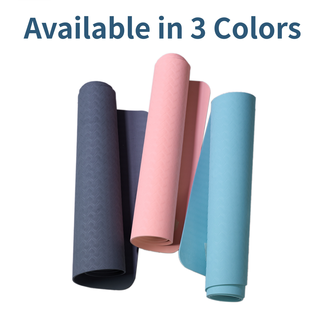 Yoga Mat, Exercise Yoga Mat With Non-Slip Design, Professional TPE Exericise Mat, 72 X 24 Multi-Purpose Workout Mat For Women, Pilates Fitness And Floor Exercises
