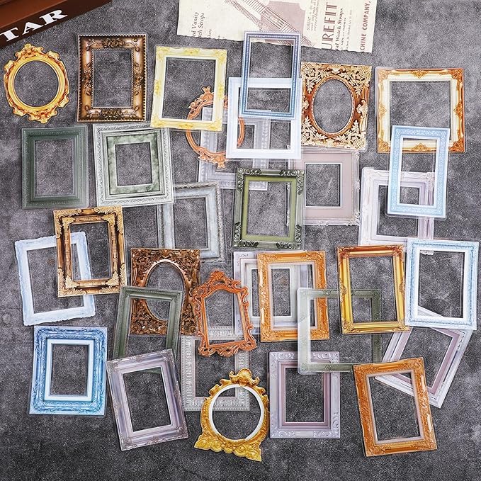 oruola 180pcs Scrapbook Frames,Frame Stickers for Junk Journal,Pasteable Vintage Scrapbook Photo Frames Stickers,Scrapbook...