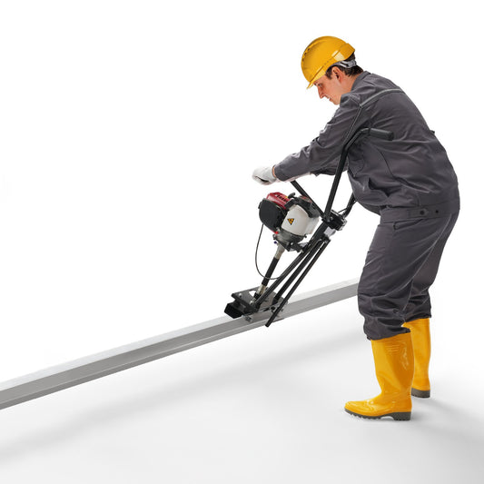 Gas Concrete Power Screed, 11ft Aluminum Board Straight Edge Bar Set, 4 Stroke Cement Finishing Vibrating Motor With Height Adjustable Handles, High Efficient Concrete Tools 6500RPM