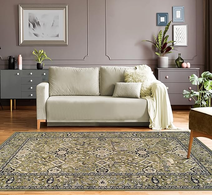 Superior Radcliffe Collection Area Rug, 8mm Pile Height with Jute Backing, Traditional European Tapestry Design, Fashionab...