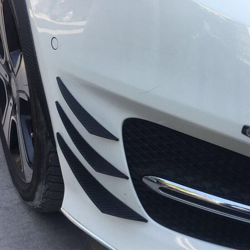 6Pcs Universal Carbon Fiber Car Front Bumper Canards Fins Spoiler Body Splitter