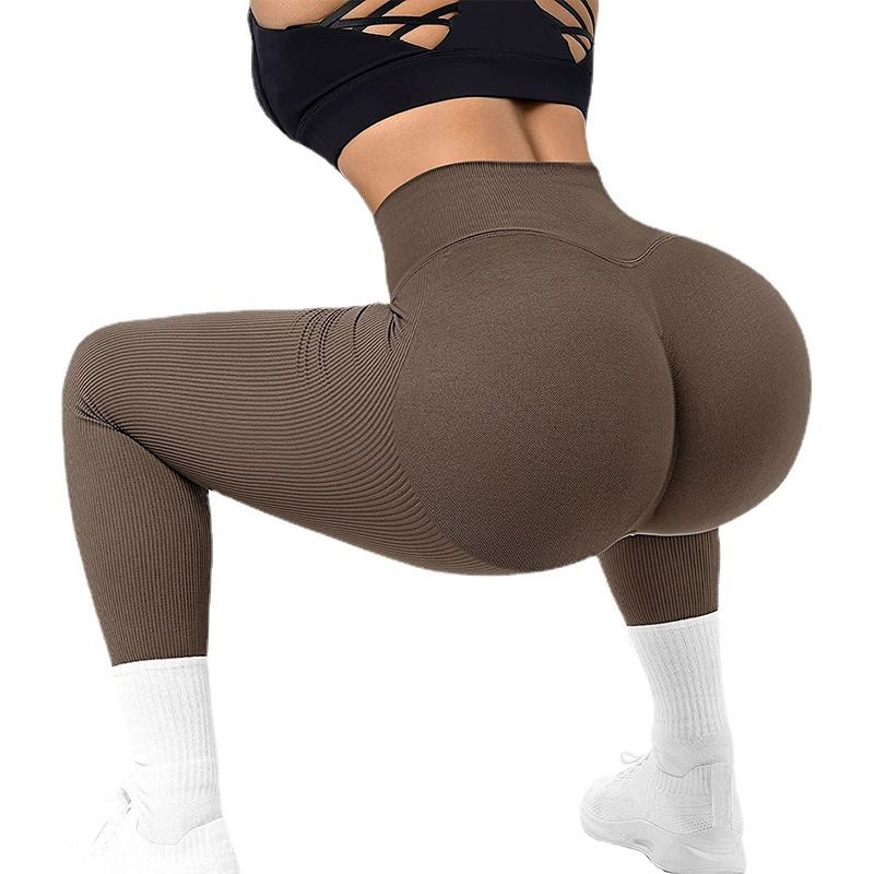 Women's High-Waisted Cargo Pocket Peach Butt Yoga Pants For Autumn And Winter, European & American Style, Stretchy Lifting Butt Quick-Dry Athletic