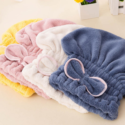 Cute Korean-style Water-absorbent Hair-drying Towelbath Cap