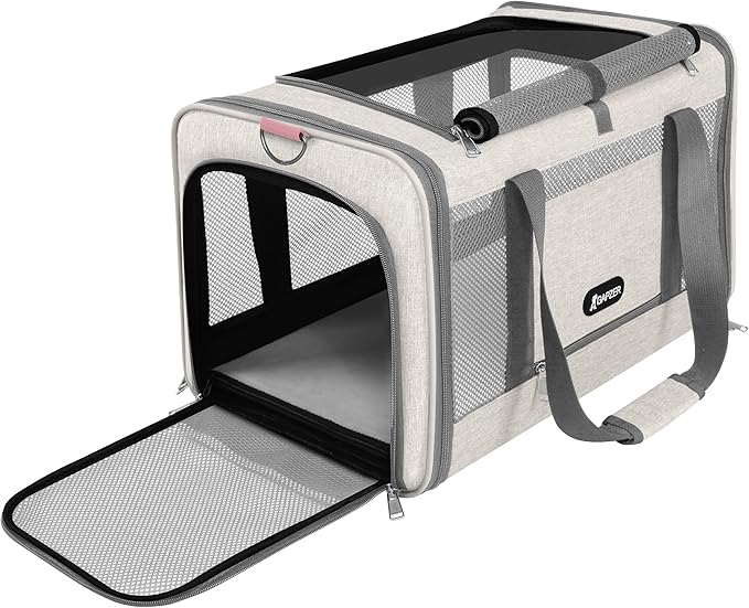 GAPZER Cat Carrier American Airline Approved 18x11x11, Top Opening Sturdy Soft Pet Carrying Bag See Through, Mini Dog Hard...