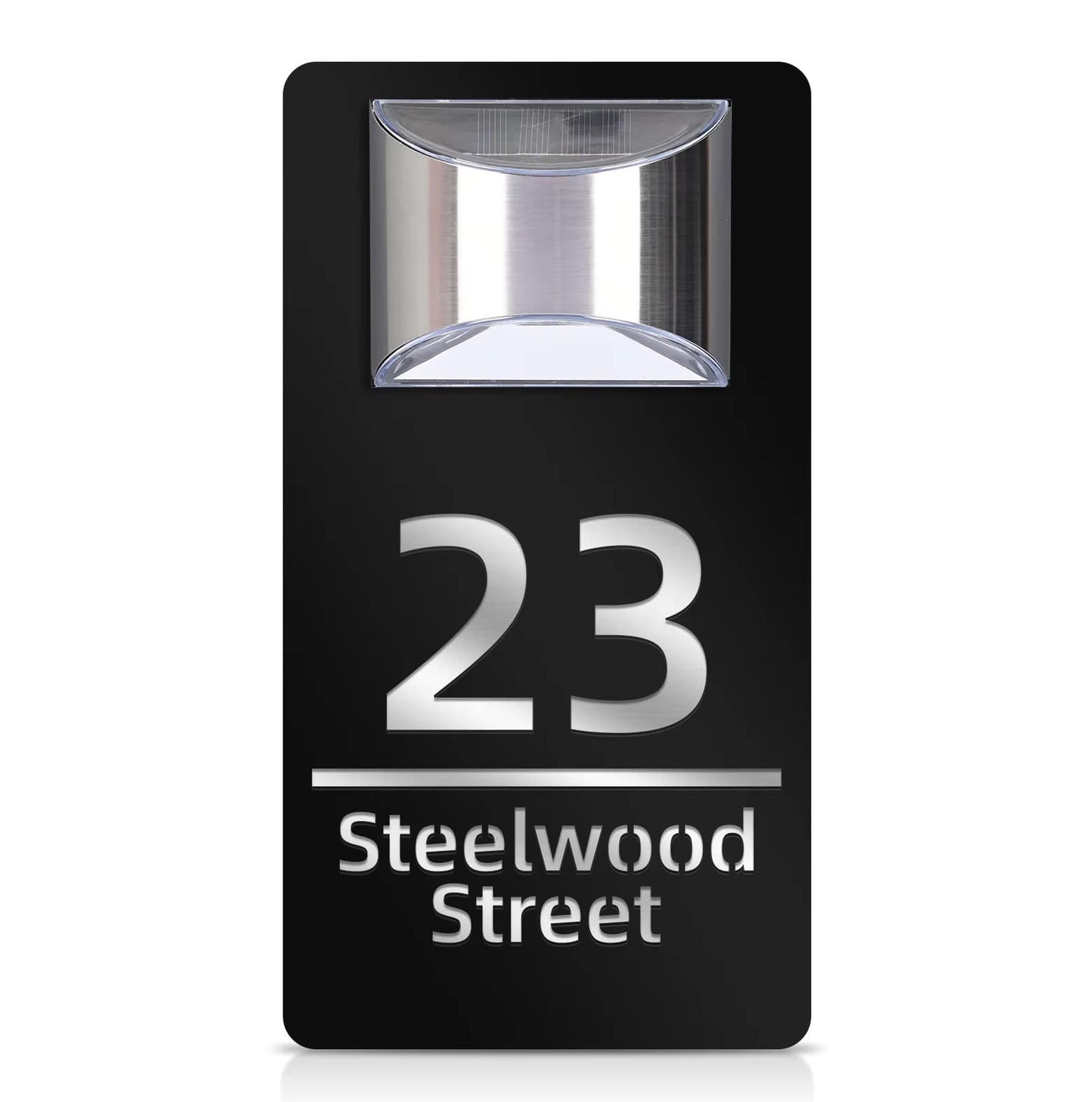 Solar Powered Acrylic Metal Doorplate Light - Engraved Hollow Out Warning Sign Street Identification Plaque with Lighting