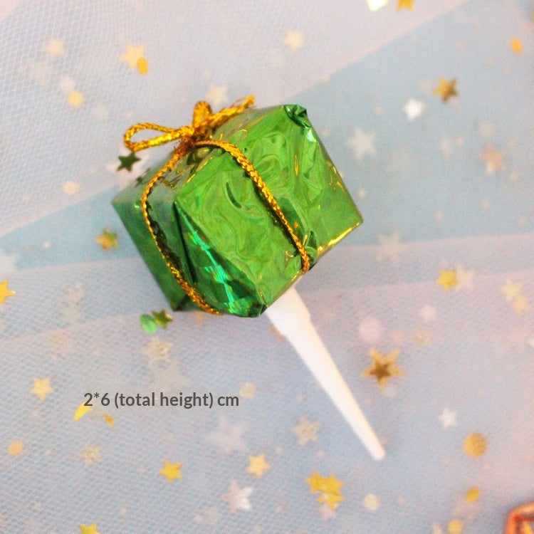 Christmas Cake Decoration Grass Ring Leaf Insert Christmas Dessert Table Decor Item