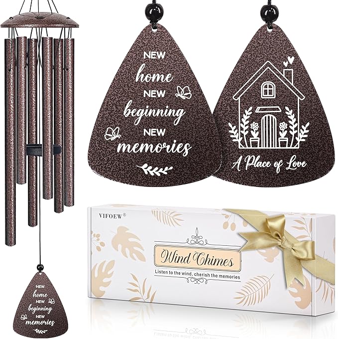 House Warming Gifts New Home, 32" Bronze Wind Chimes Housewarming Gifts, New Home Gift Ideas for Women Men Homeowners Coup...