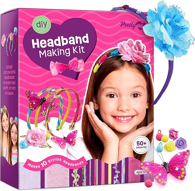 Pretty Me Headband Making Kit for Girls - Arts & Crafts Easter Gift - Make Your Own Fashion Headbands for Kids - DIY Hair ...