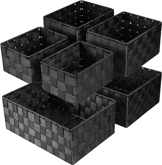 Uvellgift Woven Storage Baskets, Storage Bins, Cube Basket Container Baskets Storage Boxes Organizers for Clothes /Shelve...