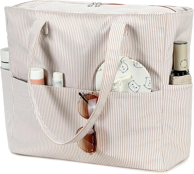 Bluboon Beach Bags for Women, Large Waterproof Tote Bag With Wet Compartment for Pool Weekender Travel Gym