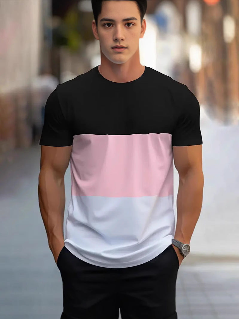 Mens Round-neck Loose-fitting Breathable Top For Sports And Fitness
