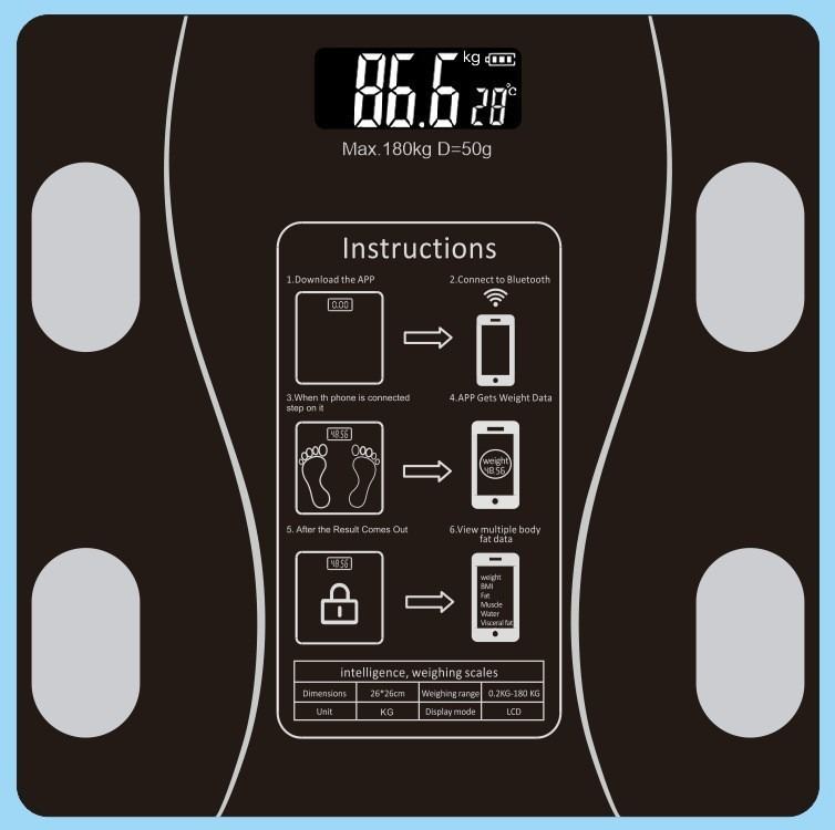 Smart Body Fat Scale, Household Precision And Durability, Small Rechargeable Household Electronic Scale, Weighing Meter, Electronic Scale