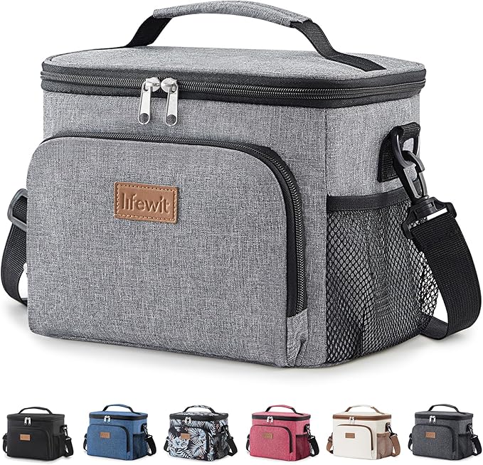 Lifewit Reusable Insulated Lunch Bag, Portable Cooler Freezable Soft Lunchbox Leakproof with Adjustable Shoulder Strap for...