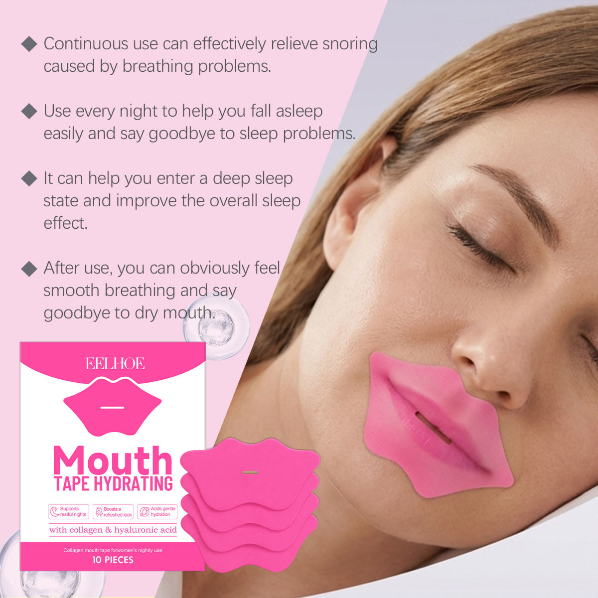 Breathable, Secure Lip Sleep Care Strips