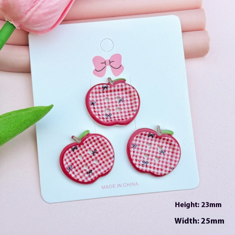 Colorful Printed Plaid Button Acrylic Diy Ornament Accessories