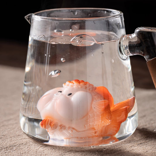 Bubble-blowing Color-changing Tea Pet Goldfish Ornament