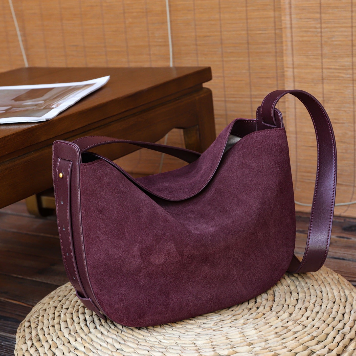 Retro Matte Genuine Leather Underarm Bag For Women, New Autumn-Winter Versatile Dumpling Bag, Casual Fashion Crossbody And Shoulder Bag