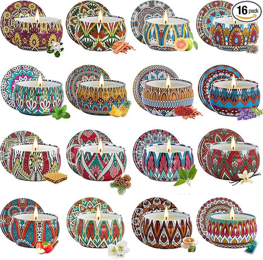 16 Pack Scented Candles Gifts Set for Women, 40 OZ Long Lasting Lavender Scented Candles, Suitable as Gifts for Family Fri...