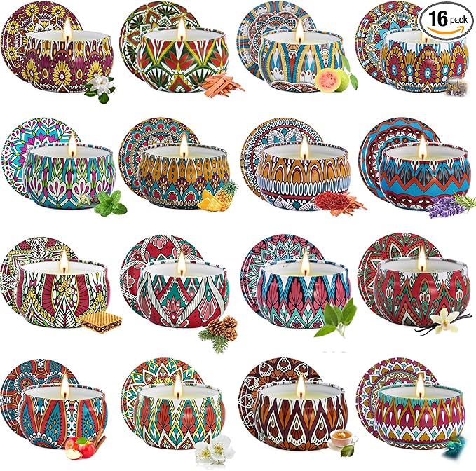 16 Pack Scented Candles Gifts Set for Women, 40 OZ Long Lasting Lavender Scented Candles, Suitable as Gifts for Family Fri...