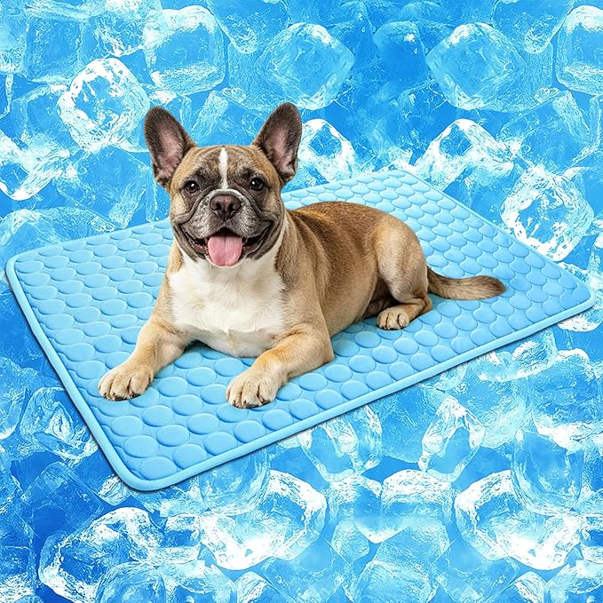 Dog Cooling Mat, Breathable Cooling Mat for Dogs(Q-Max>0.4) Washable Cold Crate Pad Cooling Dog Bed Mats, Non-Slip Dog Coo...