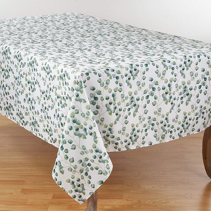 SARO LIFESTYLE Eucalyptus Leaf Tablecloth, Eucalyptus, 70"x160"