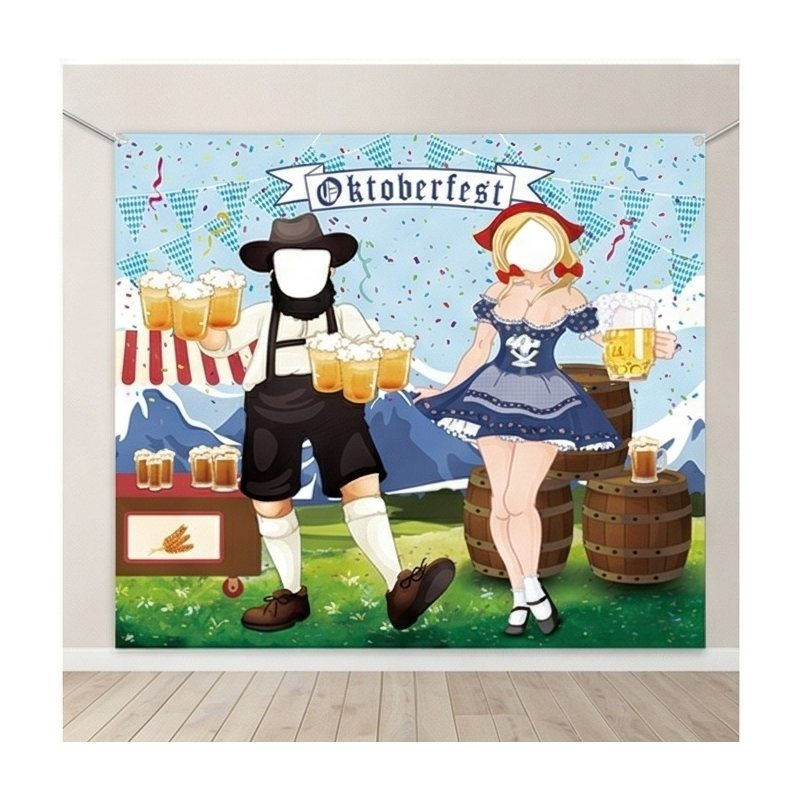 Oktoberfest Photo Wall As A Decorative Backdrop For Festivities—Party Accessory Set