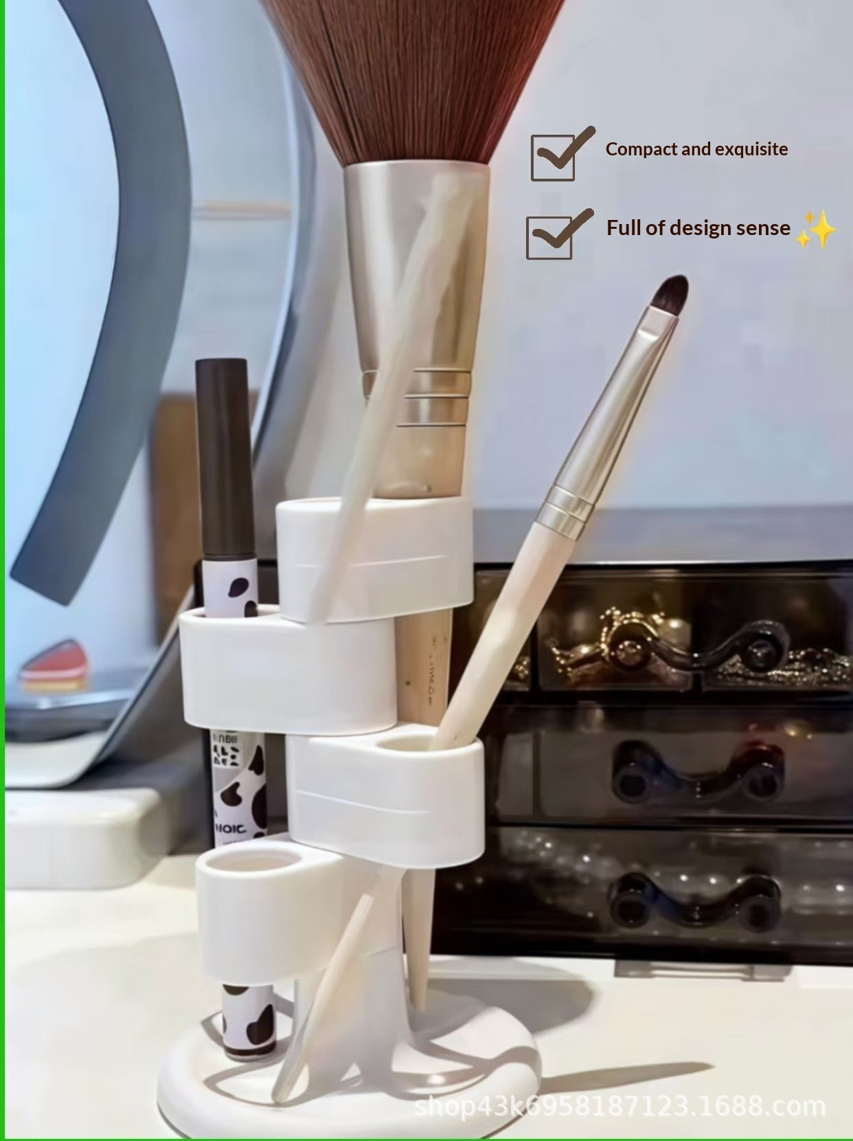 Rotating Toothbrush Holder And Pen Holdermulti-functional Makeup Brush Organizer