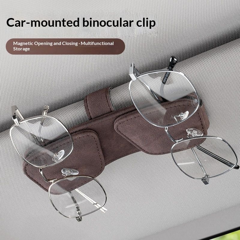 Car Sun Visor Storage Box Car Sunglasses Holder Multi-function Card Clip