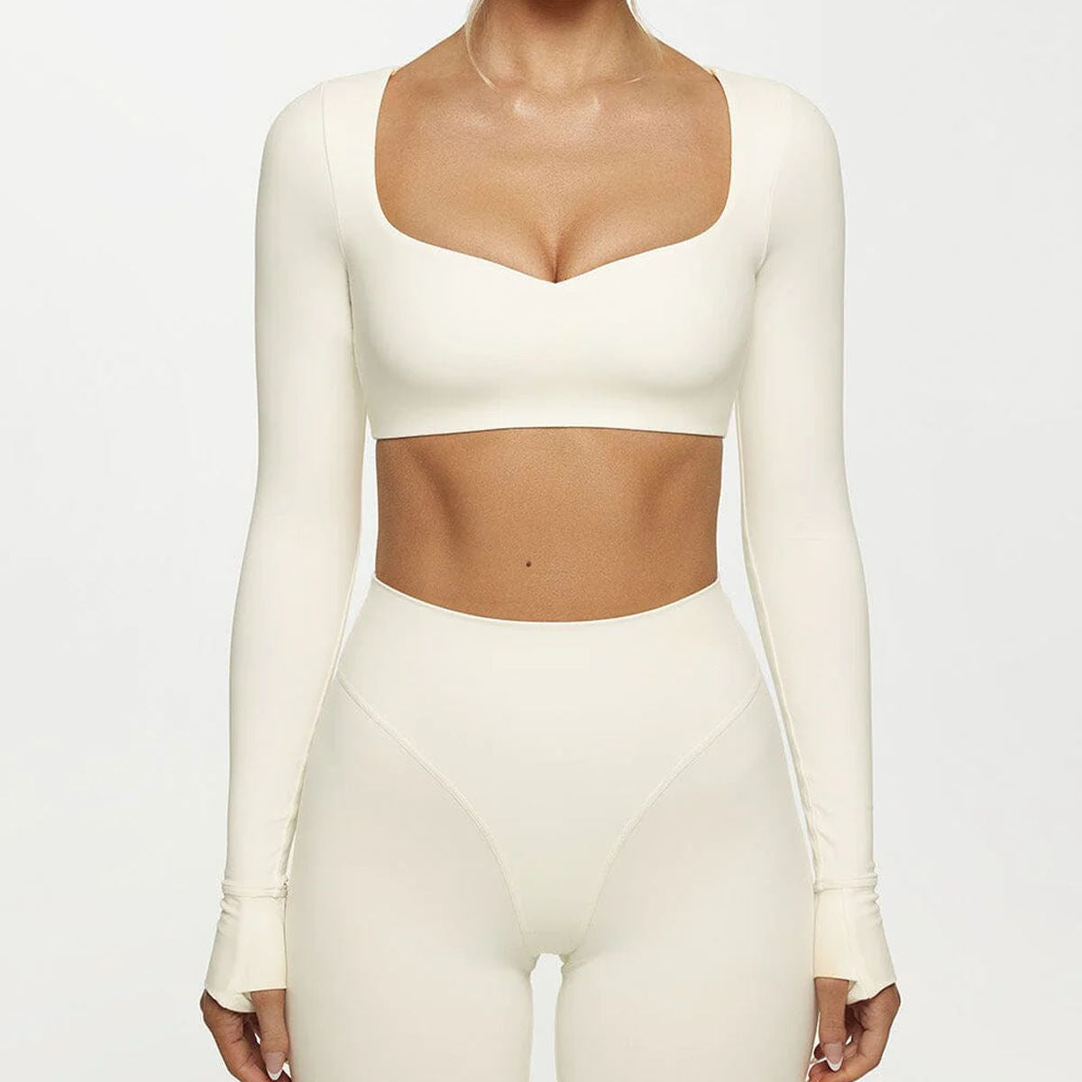 Pilates Yoga Abdominal Exercising Band Chest Pad Long-sleeve Suit Two-piece Suit High-grade Sports Trousers Yoga Suit For Women