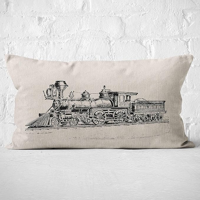 train pillow, train decor 12x20 Pillow Covers , train pillow cushion, Train Themed Room Decor, gifts for train lovers,trai...