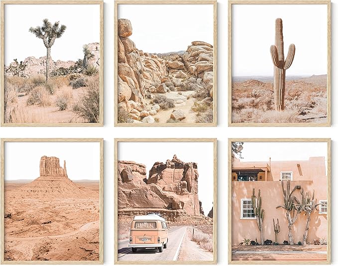 HAUS AND HUES Desert Succulent Wall Art & Botanical Prints Set of 6 Southwestern Wall Decor, Cactus Art Prints, Joshua Tre...