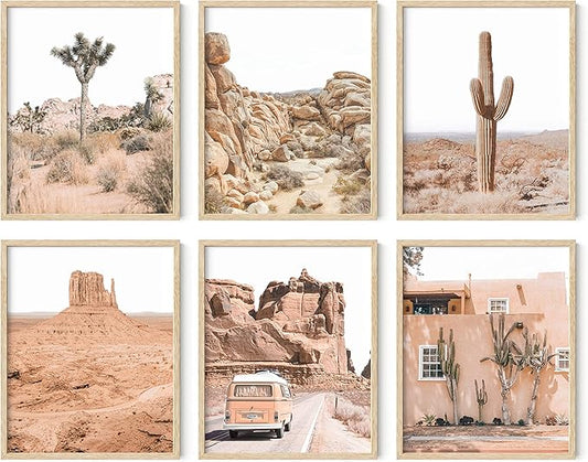 HAUS AND HUES Desert Succulent Wall Art & Botanical Prints Set of 6 Southwestern Wall Decor, Cactus Art Prints, Joshua Tre...