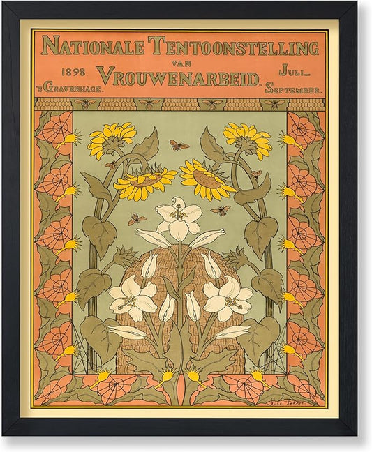 Poster Master Vintage Flower Poster - Retro National Exhibition of Women's Work Print - Dutch Art - Floral Gift for Her, W...