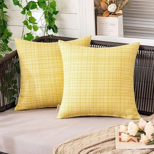 MIULEE Outdoor Waterproof Throw Pillow Covers Decorative Farmhouse Water Resistant Cushion Covers for Tent Patio Garden Co...