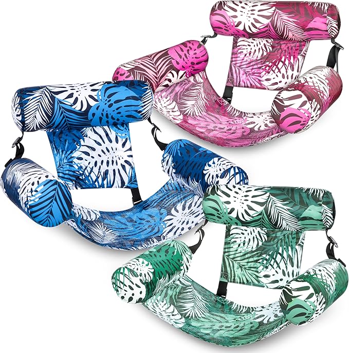SLOOSH Pool Floats Chairs Adult, 3 Packs Inflatable Lounge Chairs,Blow up Pool Noodles Floats for Adults,Water Floating fo...