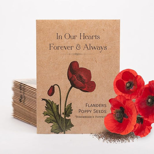 Bentley Seed Co. | Celebration of Life Funeral Favors for Guests | Non-GMO, Non-Coated Flanders Poppy Seed Packets in Our ...