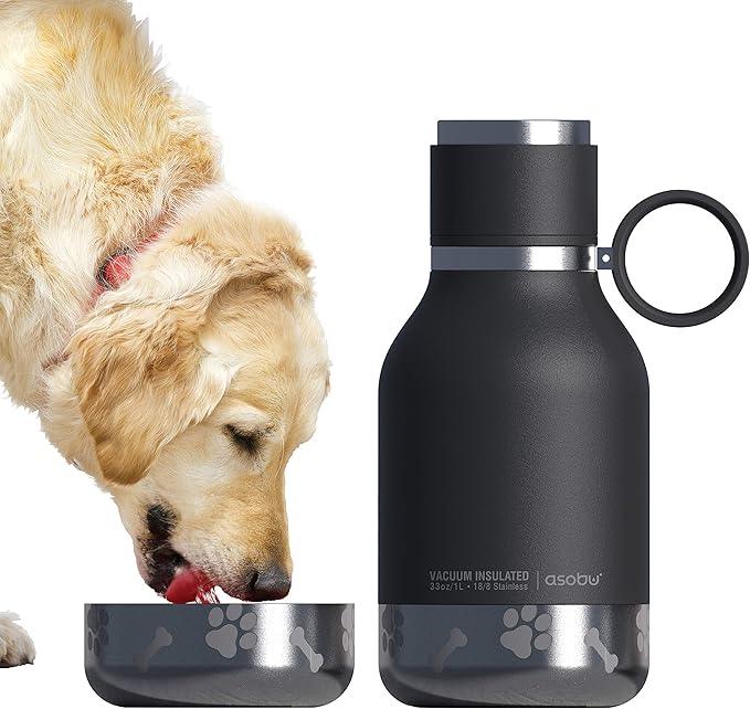 Asobu Buddy Bottle a Stainless Steel Insulated Water Bottle for with Removable Dog Water Bowl and Dog Food and Treat Stora...