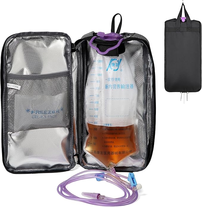 Meesyn Insulated Cover for Enteral Gravity Feeding Bag for G J GJ Tube G-tube Gtube Accessories Supplies Nutrition Liquid ...