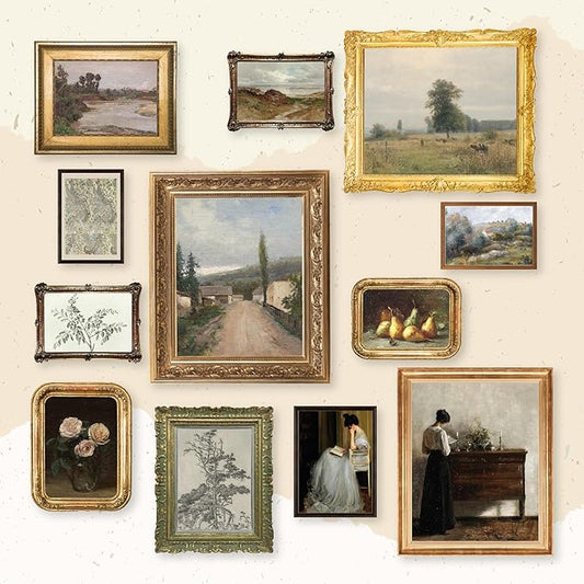 97 Decor Vintage Wall Art Prints - Vintage Pictures Wall Decor, Moody Gallery Wall Art, French Country Landscape Paintings...