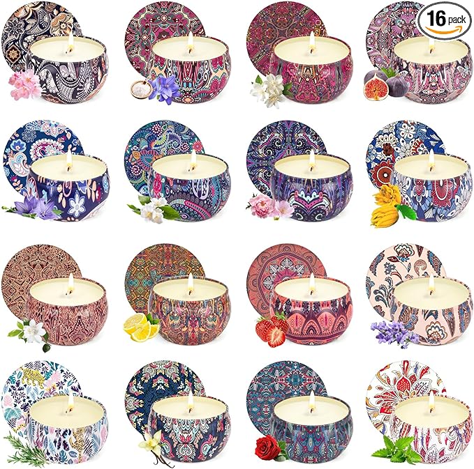 16 Pack Scented Candles Gifts Set for Women, Aromatherapy Candles Pack Soy Wax Candle,Candles Bulk for Festival, Bridesmai...