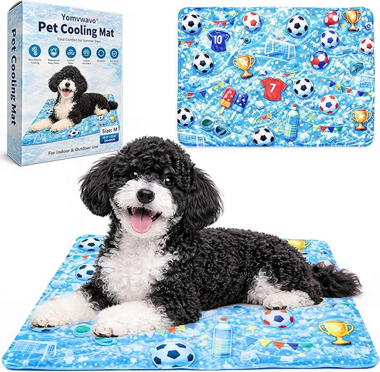 Yomvwavo Dog Cooling Mat, Water-Activated Gel Ice Pad for Dogs&Cats, No Electricity Self-Cooling Mat, Waterproof Wipe-Clea...