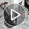 CCREDONE Acrylic Pen Holder for Desk, Clear Pencil Organizer Makeup Brush Cup Holders with Bow Back To School Accessories ...